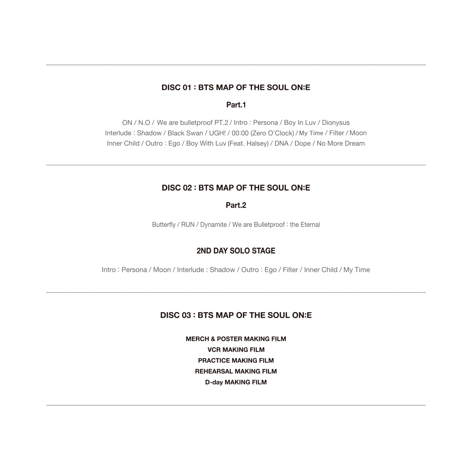 DVD] BTS MAP OF THE SOUL ON:E – BTS JAPAN OFFICIAL SHOP