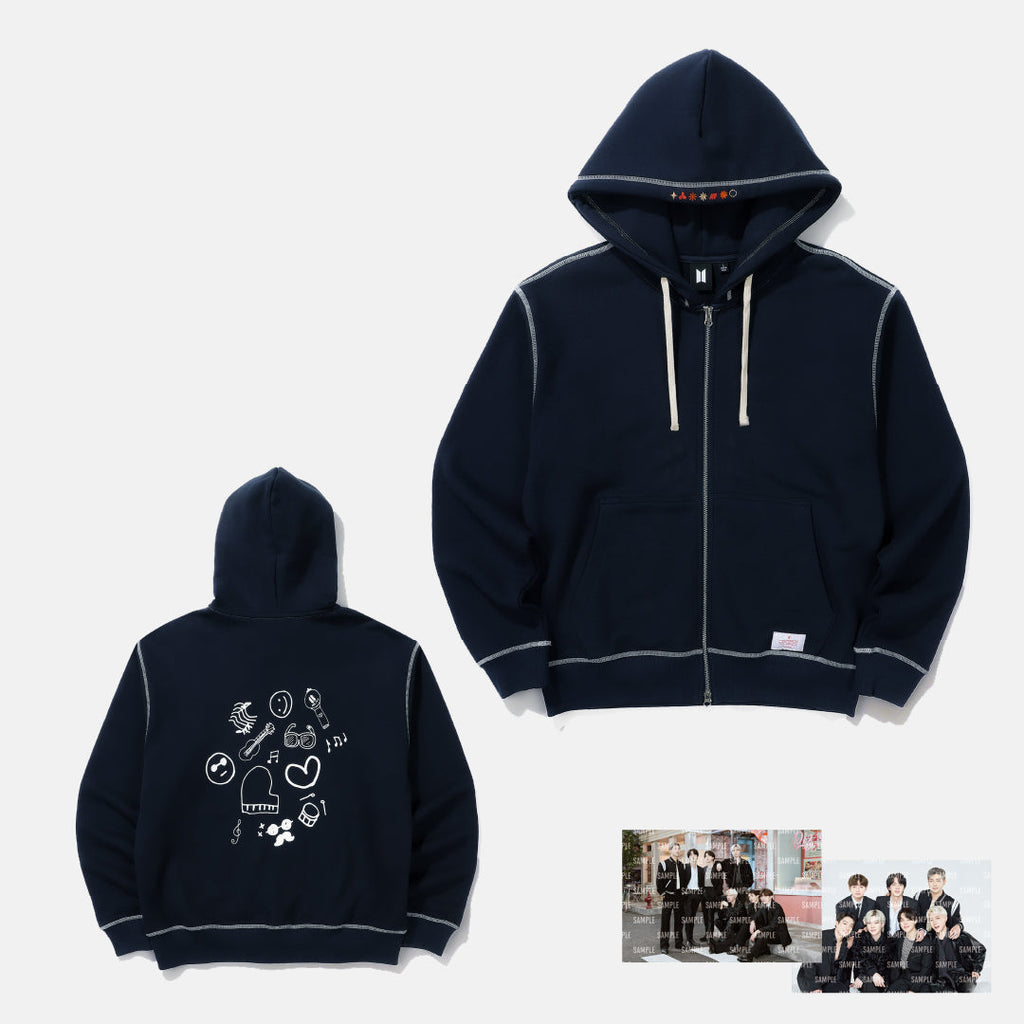 [PERMISSION TO DANCE ON STAGE - SEOUL] ZIP-UP HOODIE (navy)  (2022年6月中旬頃～順次発送予定)