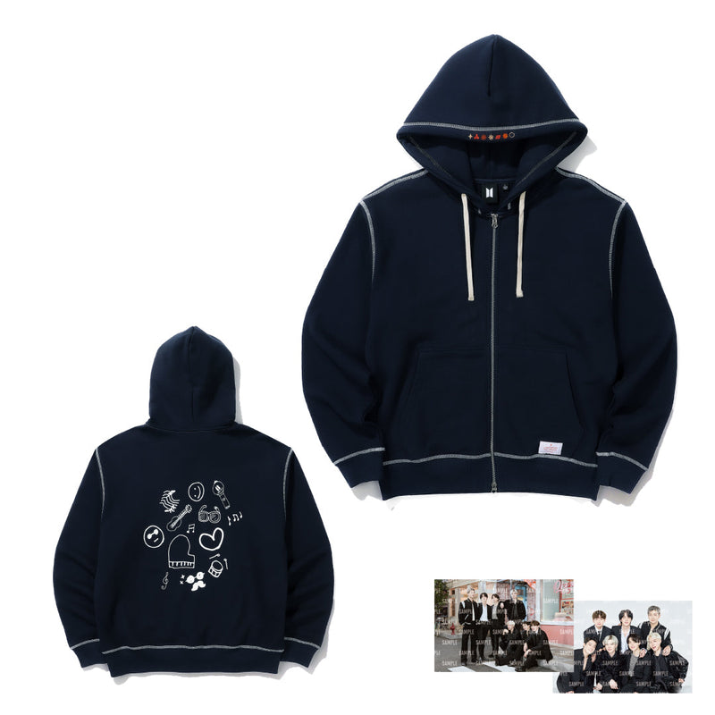 PERMISSION TO DANCE ON STAGE - SEOUL] ZIP-UP HOODIE (navy
